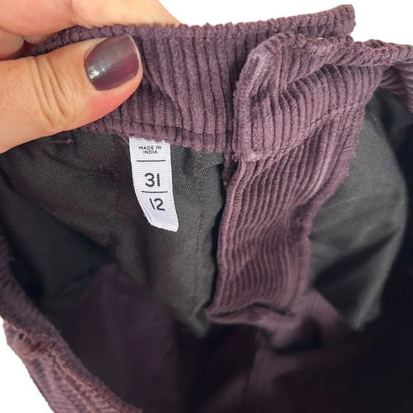 LOFT Women's Purple Straight Corduroy Raw Hem Pants Size 12 (31") x 26" Inseam - Picture 8 of 10
